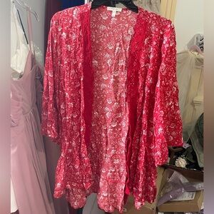 Red Floral Kimono